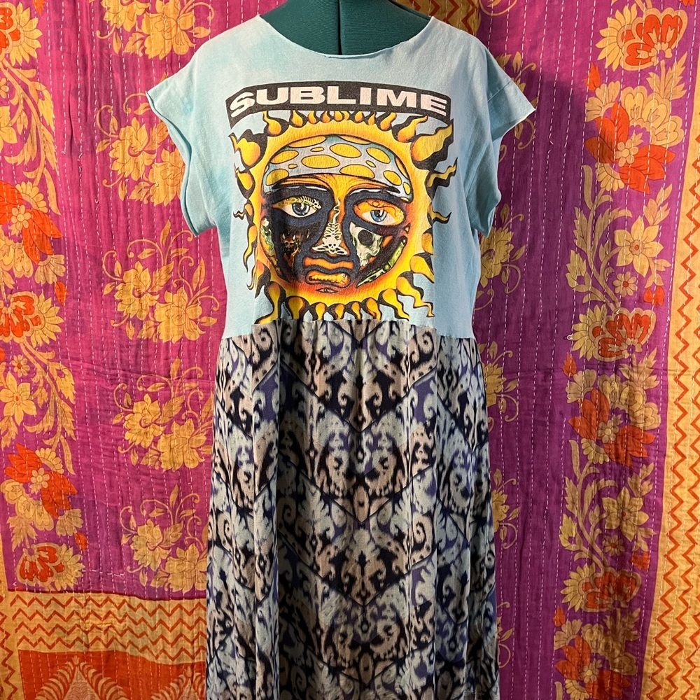 Asymmetrical Dress - Blue and Black